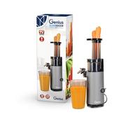 Genius Slow Juicer Mini Exprimidor para verduras y frutas, 9 piezas, exprimidor en frío, 130 W, silencioso, diseño sencillo, exprimidor de frutas ligero, eléctrico, fácil limpieza con cepillo