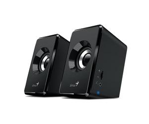 Genius SP-U125 - Altavoces estéreo alimentados por USB con conector de audio de 3,5 mm para auriculares