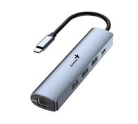 Genius UH-545 - Hub USB 3.0 5 en 1 con Gigabit Ethernet