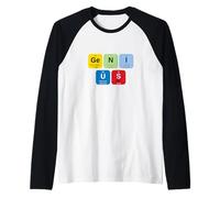Genius with Periodic Table of Elements Memes Graphic Designs Camiseta Manga Raglan