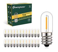 Genixgreen Bombillas LED E14 Blanco Cálido 1W T16 Mini Bombilla Tubular Equivalente 10W,Bombilla Nevera 2200K Blanco Cálido para Lámpara de Mesa Lámparas de Sal, 50Lm, No Regulable,Paquete de 25