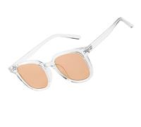 genkigold Gafas Bloqueadoras de Luz Azul Ultraligeras:Lentes Naranjas Efecto 20x,para Computadora,Juegos,Mujeres y Hombres,Mejoran Sueño Naturalmente,Alivian Fatiga Ocular,con Estuche - Marco Claro