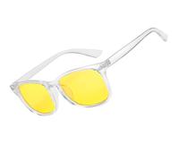 genkigold Gafas para Bloquear Luz Azul:Mejoran Calidad del Sueño,Alivian Fatiga Ocular Digital,Dolores de Cabeza por Computadora,TV,Juegos,Regalo para Mujer y Hombre - Marco Claro-Lentes Amarillo
