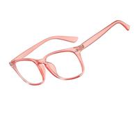 genkigold Gafas para Bloquear Luz Azul:Mejoran Calidad del Sueño,Alivian Fatiga Ocular Digital,Dolores de Cabeza por Computadora,TV,Juegos,Regalo para Mujer y Hombre - Marco Rosa-Lentes Claro