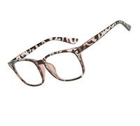 genkigold Gafas para Bloquear Luz Azul:Mejoran Calidad del Sueño,Alivian Fatiga Ocular Digital,Dolores de Cabeza por Computadora,TV,Juegos,Regalo para Mujer y Hombre - Marco Leopardo-Lentes Claro