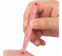 Genkigold Pluma de Acupuntura de Piedra Natural - Obra Maestra de Cristal de Cuarzo Rosa Hecha a Mano - Revitaliza Tu Cuerpo, Mente y Espíritu - Diseño Preciso de 11cm
