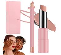 Genli Oil Balm, Genli Lip Balm Lipstick, 2-in-1 Set Lip Liner with Non-stick Cup Long-Lasting Waterproof Matte Lipstick Lipsticks Set (06)