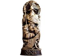 genmaiwodeshisb Estatua de resina de Dios nórdico, panteones escandinavos, estatuilla de dioses nórdicos, mitología vikinga, hogar gabinete de vino, estantería, escultura oramento (Odin)