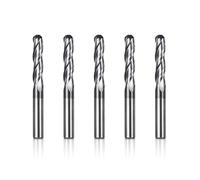 Genmitsu - 5 fresas de punta esférica para CNC, brocas para enrutador CNC de carburo de tungsteno con vástago de 1/4" y 3 ranuras, longitud total de 2-3/8", 3BNC05
