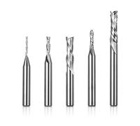 Genmitsu DSBC05 - Juego de 5 fresas CNC de corte bajo y corte por compresión, vástago de 1/4 pulgadas, fresadora CNC de acero de tungsteno para fresadora de 2 cuchillas