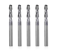 Genmitsu - Juego de 5 fresas de extremo para CNC, vástago de 1/4", carburo de tungsteno con brocas de punta plana de 2 ranuras, longitud total de 3", revestimiento TiAlN, 2FNC05