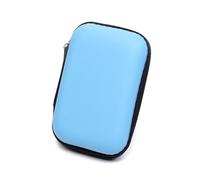 GENODA 2 mini bolsas portátiles para auriculares, monedero, caja de almacenamiento, bolsa de transporte, funda para tarjetas de memoria, organizador de cables, accesorios para auriculares, azul claro