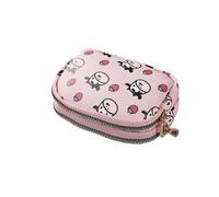 GENODA 2 monederos con patrón de vaca para mujeres, tarjeteros, estudiantes, doble bolsillo con cremallera, bolsa de almacenamiento portátil para lápiz labial, tarjetas bancarias, 3, Talla única