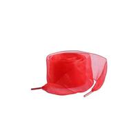 GENODA 2 pares de cordones planos de seda de 4 cm de ancho, de hilo de gasa, cordones para zapatos de 100/120/140/160 cm, accesorios para zapatos, Red, 140