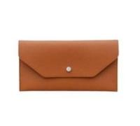 GENODA Carteras largas de cuero para mujer, bolso de mano multifuncional para mujer, monedero de vacaciones para mujer, Brown, 1 unidad