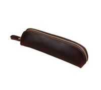 GENODA Estuche de cuero vintage para lápices, artículos de papelería para estudiantes, bolsa de almacenamiento con cremallera, bolsa para bolígrafos, gafas, suministros escolares, b, Talla única