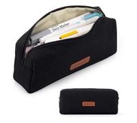 GENODA Estuche para lápices para niñas y niños, caja lavable Kawaii, multicolor, opcional, bonita bolsa para bolígrafos, papelería de vuelta a la escuela, Black, Talla única