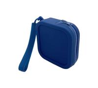 GENODA Monedero cuadrado de silicona, bolsa de objetos pequeños, bolsa de cosméticos para lápiz labial, bolsa de almacenamiento de cable de datos para mujer, azul oscuro, Talla única