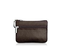 GENODA Monedero de piel auténtica para mujer, monederos femeninos, regalos personalizados, monederos con cremallera, bolsa de almacenamiento, café, 1 pieza