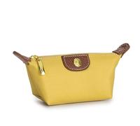 GENODA Monedero pequeño con cremallera para mujer, portátil, tela Oxford, diseño de marca, bolsa de cambio, bolsa de regalo para mujer, bolsa de viaje para maquillaje y cosméticos, Amarillo, Talla