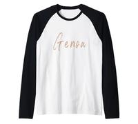 Génova Italia Diseño Elegante Vintage Camiseta Manga Raglan