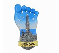 Genova Italia Imán 3D en forma de pie para nevera, regalo de recuerdo, resina, hecho a mano, imán para nevera Genova, colección de decoración para el hogar y la cocina