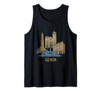Génova Italia Viaje Souvenir Gift Historic City Monumento Camiseta sin Mangas