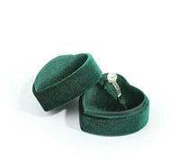 GENPICONG 1 Pieza (5,5 x 5 x 3,5 cm) Caja de joyería de Pana en Forma de corazón de Color Rojo/Verde Caja de Anillo/Collar Individual Cajas y embalajes de joyería de Terciopelo