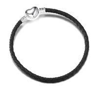 GENPICONG 1 Pulsera de Cuerda de Cuero con diseño de Cadena básica Compatible con Pandora Original, Joyas para Dama, Regalos para el día de San Valentín