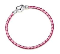 GENPICONG 1 Pulsera de Cuerda de Cuero con diseño de Cadena básica Compatible con Pandora Original, Joyas para Dama, Regalos para el día de San Valentín