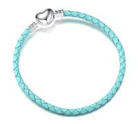 GENPICONG 1 Pulsera de Cuerda de Cuero con diseño de Cadena básica Compatible con Pandora Original, Joyas para Dama, Regalos para el día de San Valentín
