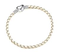 GENPICONG 1 Pulsera de Cuerda de Cuero con diseño de Cadena básica Compatible con Pandora Original, Joyas para Dama, Regalos para el día de San Valentín