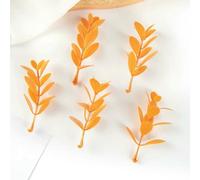 GENPICONG 50 Piezas Plantas Artificiales de Hojas para Bodas, Fiestas, decoración del hogar, Accesorios para Tartas, Cajas de Dulces, guirnaldas navideñas, Flores Decorativas.