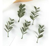 GENPICONG 50 Piezas Plantas Artificiales de Hojas para Bodas, Fiestas, decoración del hogar, Accesorios para Tartas, Cajas de Dulces, guirnaldas navideñas, Flores Decorativas.