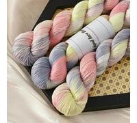 GENPICONG Hilo de Encaje de Seda teñido a Mano 100 g/Rollo, Fino, Suave y cálido, con Degradado de Color para Crochet y Tejido, Bufandas y suéteres.