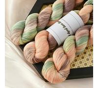 GENPICONG Hilo de Encaje de Seda teñido a Mano 100 g/Rollo, Fino, Suave y cálido, con Degradado de Color para Crochet y Tejido, Bufandas y suéteres.