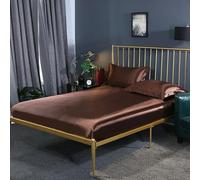 GENPICONG Juego de sábanas Ajustables de Seda Morera para Cama tamaño Queen, Juego de sábanas de Seda Suave de Alta Gama con Banda elástica y Funda de colchón tamaño King