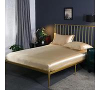 GENPICONG Juego de sábanas Ajustables de Seda Morera para Cama tamaño Queen, Juego de sábanas de Seda Suave de Alta Gama con Banda elástica y Funda de colchón tamaño King