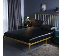 GENPICONG Juego de sábanas Ajustables de Seda Morera para Cama tamaño Queen, Juego de sábanas de Seda Suave de Alta Gama con Banda elástica y Funda de colchón tamaño King