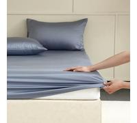 GENPICONG Sábana Ajustable de Seda de Morera con Bandas elásticas, Funda de colchón Completa, Funda de Cama Suave Antideslizante, Ropa de Cama 100/160/200