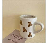 GENPICONG Taza de café de cerámica con diseño anamórfico de Oso, Retro para niña, 300 ml, 1 pieza