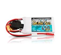 Gens ace 2s Batería Lipo 450mAh 7.4V 30C Soaring con JST-SYP y Enchufe G-Tech Negro para Blade 130X, Aviones de Espuma Indoor