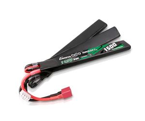 Gens Ace Batería LiPo 11,1 V 1500 mAh 25C 3S1P Batería Triple Dividida con Conector Deans (T-Deans), Compatible con Réplicas de Airsoft AEG