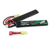 Gens ace Batería Lipo 11,1V 1200mAh 25C 3S1P con Diseño 2X Nunchuck y Conector Mini TMY, Compatible con Réplicas Airsoft AEG Tipo M4