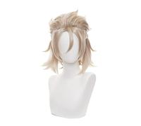 Genshin Impact Albedo Cosplay Wig Synthetic Short Straight Heat Resistant Hair Adult Halloween