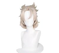 GENSHIN Impact Albedo COSPLEY Cosplay 35CM Wig Wig Cosplay Anime Cosplay Pelucas HalloweenHeat Resistente Pelucas sintéticas for Coser
