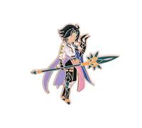 Genshin Impact - Broche de aleación con diseño de personaje del juego, regalo para fanáticos de Genshin, accesorio de joyería para bolsos, ropa, gorras (Wanye Zhongli Hutao Xiao Venti), talla única,