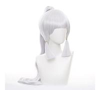 Genshin Impact Cosplay Shenli Linghua Wig Kamisato Ayaka Long Straight Ponytail Bangs Synthetic Hair Women Role Play