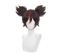 Genshin Impact Game Xinyan Brown Highlights Anime Cosplay Pelucas Peluca sintética Resistente al Calor Halloween Wig Cap