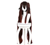Genshin Impact HuTao Cosplay Mujeres 110 cm Peluca Larga Marrón Anime Cosplay Pelucas Pelo Sintético Resistente al Calor Halloween